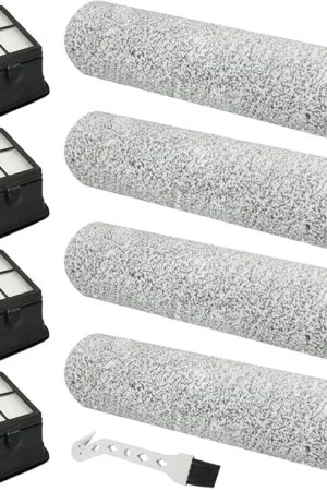 4 Sets iFloor 3 Replacement HEPA Filter and Brush Rolls Compatible with iFloor 3 and Floor One S3 Cordless Wet Dry Vacuum Cleaner