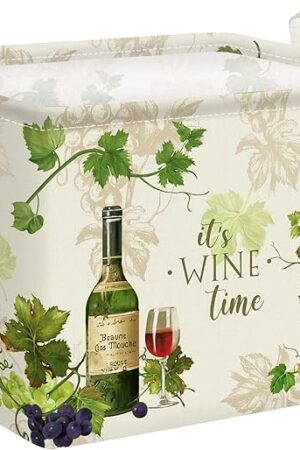 Clastyle Retro Manor Wine Storage Baskets Outdoor Camping Grape Cane Vine Kitchen Storage Bin Rectangle Gift Basket for Clothes Food Book Toy