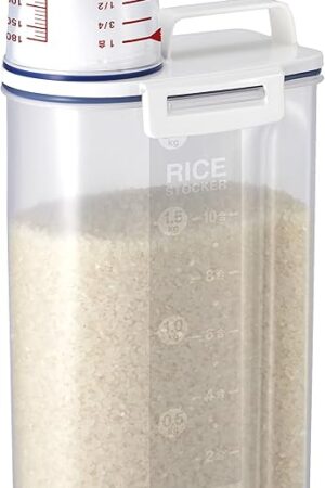 Asvel 7509 Rice Container Bin with Pour Spout Plastic Clear 2KG