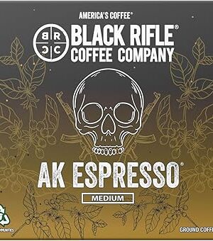 Black Rifle Coffee Company Medium Roast K Cups - Single Serve K Cups Coffee Pods - Kcup Pods Compatible with Keurig 1.0 & 2.0 - Made from Pure Arabica Beans (AK Espresso, 50 Count)