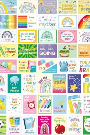 ceiba tree 60 Pcs Lunch Box Notes for Kids Positive Affirmation Love Note Cards for Lunchbox