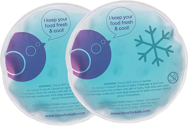 b.box Gel Cooler Twin Pack | Fits in Lunchbox | Reusable Gel Ice Pack for Bento Lunch Containers and Lunchbags | Great for Soothing Boo Boos