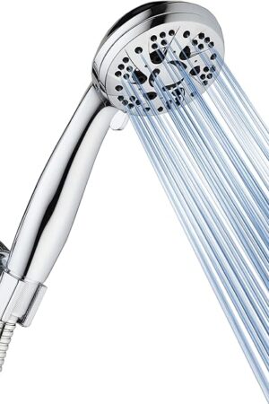 AquaDance High Pressure 6-Setting 3.5" Chrome Face Handheld Shower with Hose for the Ultimate Shower Experience! Officially Independently Tested to Meet Strict US Quality & Performance Standards!