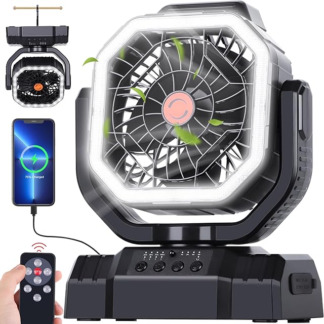 AVV Rechargeable Fan Portable Auto Oscillating