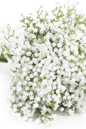 6Pcs Baby's Breath Artificial Flowers Real Touch Faux Gypsophila Bouquet DIY Floral Bouquets Arrangement for Wedding Centerpieces and Decorations