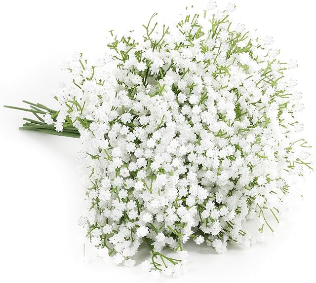 6Pcs Baby's Breath Artificial Flowers Real Touch Faux Gypsophila Bouquet DIY Floral Bouquets Arrangement for Wedding Centerpieces and Decorations