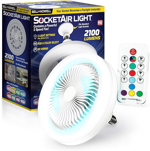 Bell+Howell Socket Air Wireless Ceiling Fan Light