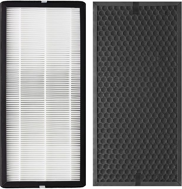 XD6065 Activated Carbon & XD6075 True HEPA Replacement Filter, Compatible with Rowenta PU4020 Intense Pure Air Purifiers, 1 Carbon Odor Eliminator & 1 True HEPA Allergen Remover