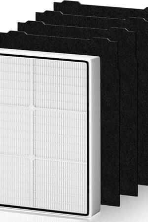 AP510 & AP450 Replacement Filter for Whirlpool Whispure 1183054K 8171434K AP450 AP510 AP51030K AP51030KB AP45030K WP500 WP1000 Air Purifier, 1 True HEPA Filter + 4 Activated Carbon Pre-Filters