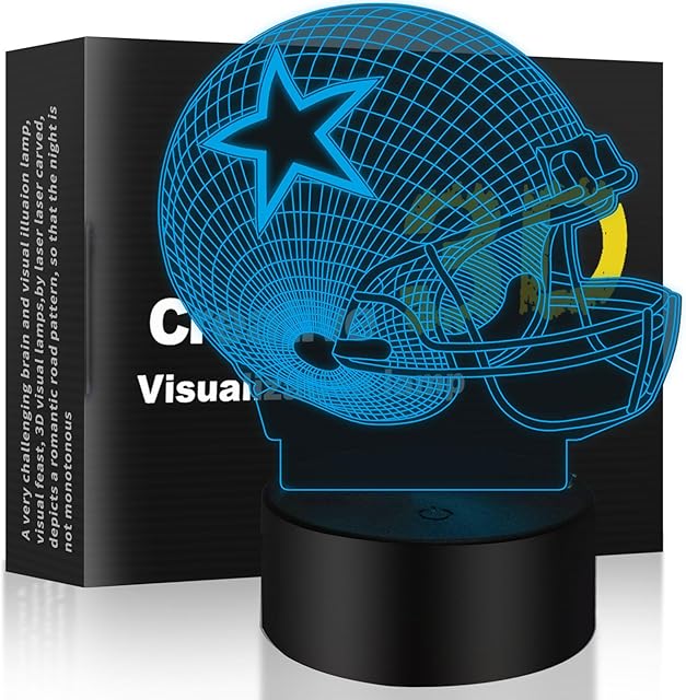 3D Illusion Night Light Desk Lamp 7 Colors Baseball Helmet