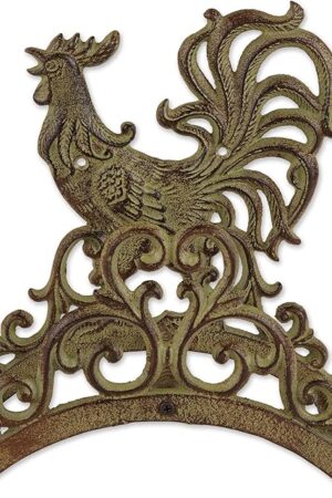 Accent Plus Rooster Cast Iron Hose Organizer 9.5x5.6x10.6