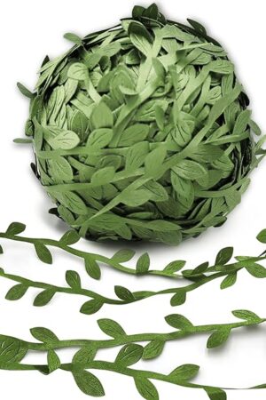 269ft Leaf Ribbon, Artificial Vines Leaf String Trim Ribbon for Decorative Jungle Wild Plant Green Baby Shower Decorations Home Wedding Party Balloon Garland DIY Craft