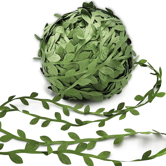 269ft Leaf Ribbon, Artificial Vines Leaf String Trim Ribbon for Decorative Jungle Wild Plant Green Baby Shower Decorations Home Wedding Party Balloon Garland DIY Craft