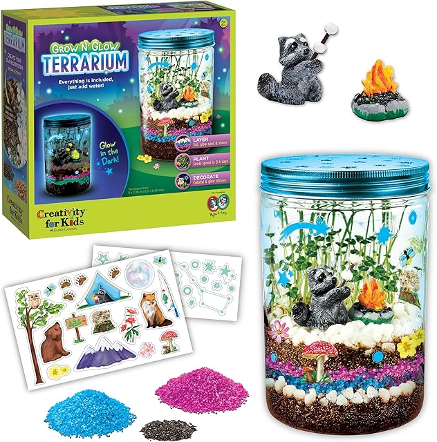 The Creativity for Kids Grow 'N Glow Terrarium Kit - Educational Science Kits, Kids Gifts for Boys and Girls, Craft and STEM Projects (Ages 6+)