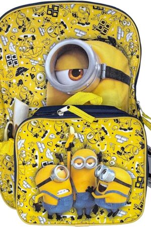 AI ACCESSORY INNOVATIONS Despicable Me Minions Full Size 16 Inch Backpack with Detachable Lunch Box
