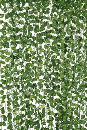 Yatim 78-Ft 12 Pack Silk Artificial Ivy Vines Leaf Garland Plants Hanging Wedding Garland Fake Foliage Flowers Home Kitchen Garden Office Wedding Wall Decor
