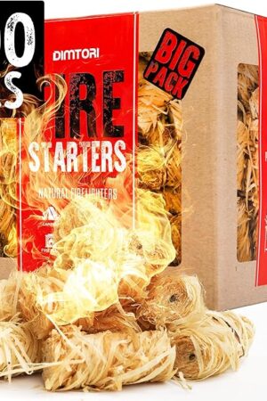 100 pcs Fire Starter for Indoor and Outdoor Use - Natural, Eco-Friendly Firelighter for Grills, Smokers, Fire Pits, Wood Stoves - Waterproof, All-Weather Charcoal Starter, Fire Starters for Campfires