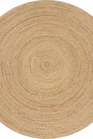 Area Rugs Rug Carpet Area Runner Mat Natural Jute 4' Round Braided Livingroom Bedroom Kitchen RagRug