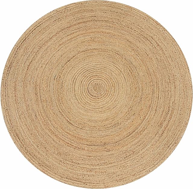 Area Rugs Rug Carpet Area Runner Mat Natural Jute 4' Round Braided Livingroom Bedroom Kitchen RagRug