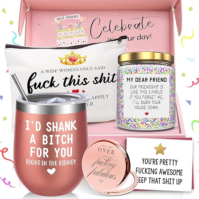 Birthday Gifts for Women Best Friends,Friendship Gifts for Women Her BFF Female Friends Bestie Sister Gift Basket from Sister Lavender Scented Candles 12oz Tumbler