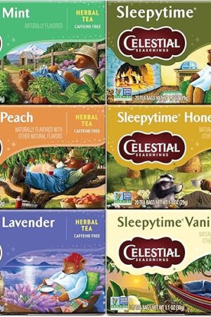 Celestial Seasonings Sleepytime Herbal Tea, Variety Pack - Caffeine Free Sleep Tea, 20 Tea Bags Per Box (Pack of 6)