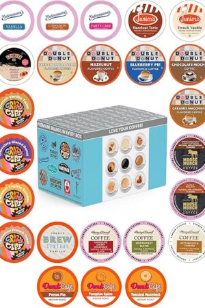 Crazy Cups Flavored Coffee Pods Variety Pack for Keurig K Cups Brewers, Assorted Flavored Coffee Sampler, 36 Count(Pack of 1)