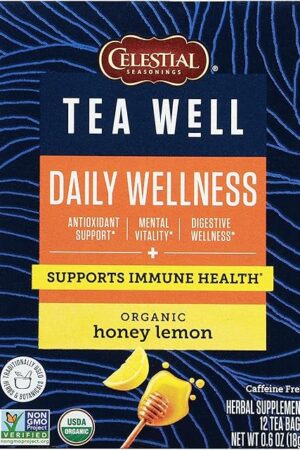 Celestial Seasonings TeaWell Herbal Tea, 12 Count, Honey Lemon | Daily Wellness | Organic