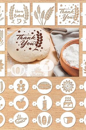 Bread Stencils for Sourdough - 24 Pcs Bread Stencils for Baking, Sourdough Bread Baking Tools, Gifts for Sourdough Bakers, Bread Making Accessories, Pie Cake Cookie Baking Stencils Template