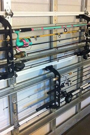 Cobra Storage Garage Door Storage Rack 21" Black ABS Plastic Fishing Rod Holder