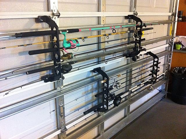 Cobra Storage Garage Door Storage Rack 21" Black ABS Plastic Fishing Rod Holder