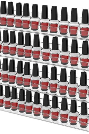 Clear 4PCS Wall Mount Hanging Nail Polish Rack