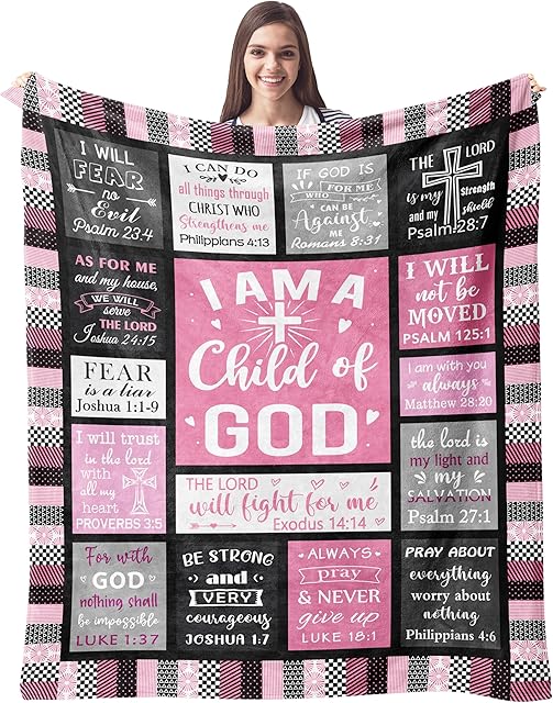 CUJUYO Blanket I Am a Child of God for Women for Girls