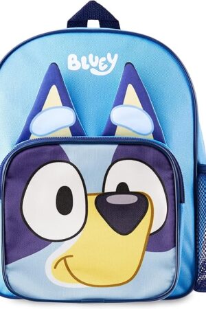 Bluey Backpack for Kids Toddlers Preschool Bookbag 12 Inch Adjustable Straps Daypack Backpacks for School Gifts for Kids (Blue 3D)