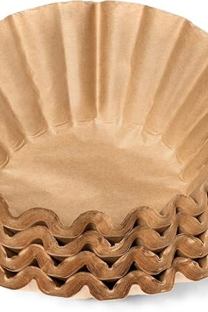 Coffee Filters - Natural Unbleached Brown Biodegradable - Large Basket - 9.75" Flattened Diameter - 4.25" Diameter Base - by California Containers (200 Count)