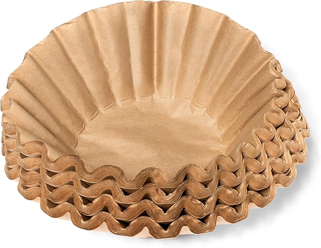 Coffee Filters - Natural Unbleached Brown Biodegradable - Large Basket - 9.75" Flattened Diameter - 4.25" Diameter Base - by California Containers (200 Count)