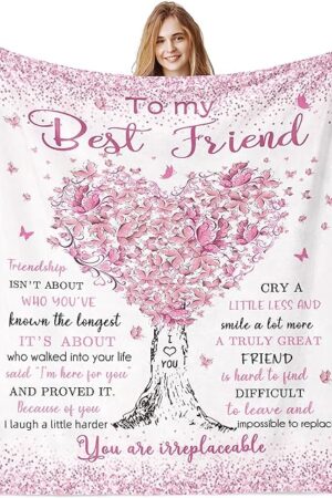 Best Friend Birthday Gifts for Women, Gifts for Best Friend Woman, Bestie BFF Soul Sister Graduation Gift Ideas for Women Blanket 60"x 50", Friendship Unique Gifts