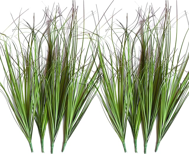 8PCS Artificial Plants, Shrubs Wheat Grass Greenery Stems for Home Decor, Fake Tall Grass Plant for Outdoor Indoor Decor