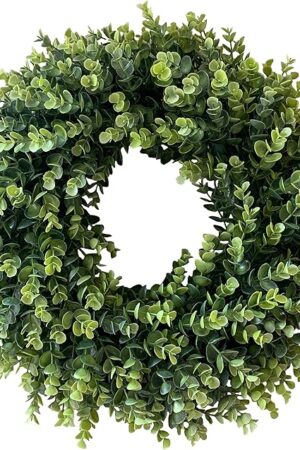 20? Wreaths for Front Door,Spring and Summer Eucalyptus Wreath,Outdoor Green Door Wreath for All Seasons Porch Living Room Bedroom Window Wall Indoor Outdoor Farmhouse Home Decoration