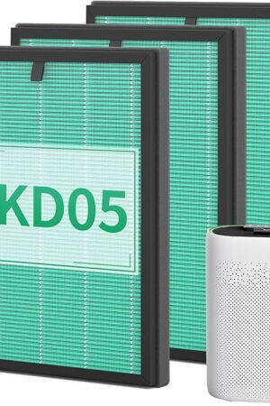 3 Pack MK-D05 Air Filter Replacement for MKD05 Air Purifier, 4-in-1 High-Efficiency Filter - Pet Dander Version, Green