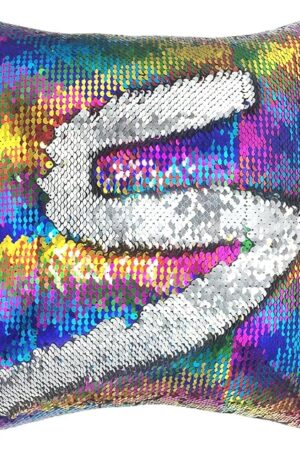 YOUR SMILE Mermaid Throw Pillow Case Magic Reversible Sequins Decorative Cushion Cover Pillowcase for Couch Sofa Bed,16 X 16 Inches, (Multicolour/Gray)