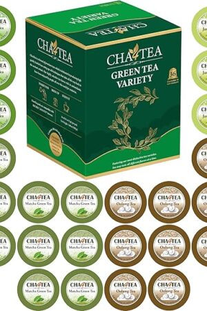 Cha4TEA 36-Count K Cups Assorted Green Tea for Keurig Brewers | Matcha | Jasmine | Oolong Tea | Green Tea