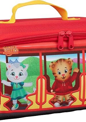 Daniel Tiger's Neighborhood- Insulated Durable Lunch Bag Tote for Kids, Reusable Heavy Duty Lunch Box w Handle and Mesh Pocket for Back to School - Trolley with Friends - Back to School