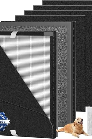 2 Pack KJ190L Replacement Filter Compatible with Mooka KJ190L Air Purifi-er, Washable HEPA Filter for Mooka KJ190L Filter, 4 Pack Pre Filter