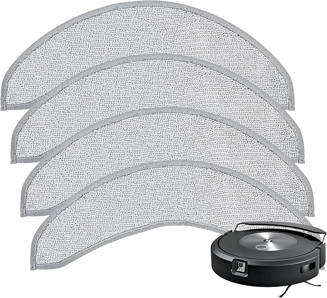 4 Pack Replacement Mop Pads for i-Robot Roomba Combo j7+/ j9+ Accessories, Microfiber Washable Mopping Pad for iRobot Roomba Combo j7+/ j9+ Robot Vacuum and Mop (Not fits for Roomba j7/ j7+/ j9+)