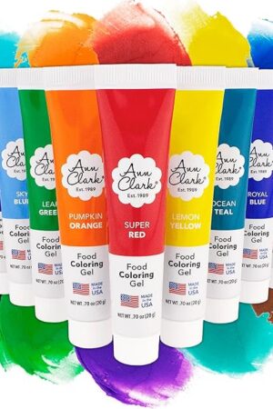 Ann Clark Professional-Grade Gel Food Coloring Made in USA .7 oz, 12 Colors