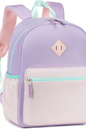 abshoo Kindergarten Backpack for Girls Preschool Backpacks School Bookbag for Kids 4-8(Pink and Purple)