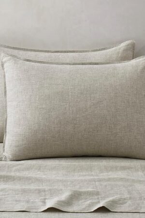 ATLINIA 100% Linen Pillowcases Set of 2, King Size 20" x 36" Pillow Case, Linen Pillow Sham