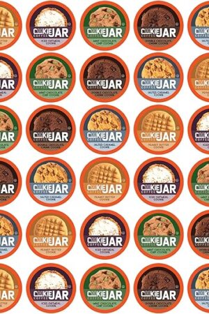 Cookie Jar Assorted Flavored Coffee Pods for Keurig K Cup Brewers, 40 Count Variety Pack – Flavored Coffee Sampler with Multiple Delicious Options