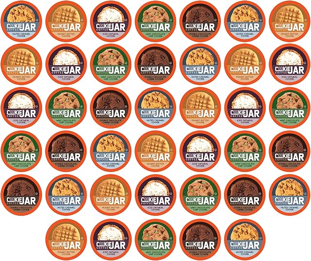 Cookie Jar Assorted Flavored Coffee Pods for Keurig K Cup Brewers, 40 Count Variety Pack – Flavored Coffee Sampler with Multiple Delicious Options