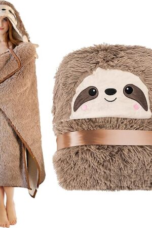 Wearable Hooded Blanket for Adults Women Kids